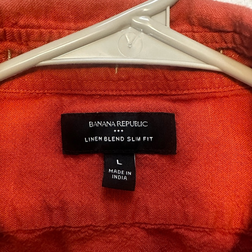 Banana Republic Vibrant Orange Linen Shirt